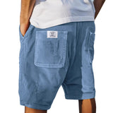 Herrenshorts | Lässig & Casual mit Cord-Textur & Tasche – Blau