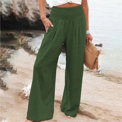 Hoch Taillierte Plisseehose für Femininen Chic