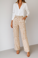 Hose Damen | High Waist & Weites Bein für Komfort – Khaki