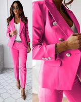 Hosenanzug Damen 2-teilig | Business-Chic & Pflegeleicht – Pink
