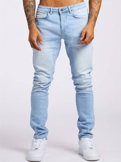 Herren Stylische Schlanke Passform Dehnbare Mid Waist Jeans | Bequem