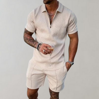 Shorts und Shirt Set | Kurzarm | Poloshirt | Zweiteiliges Set | Sommerkleidung für Männer