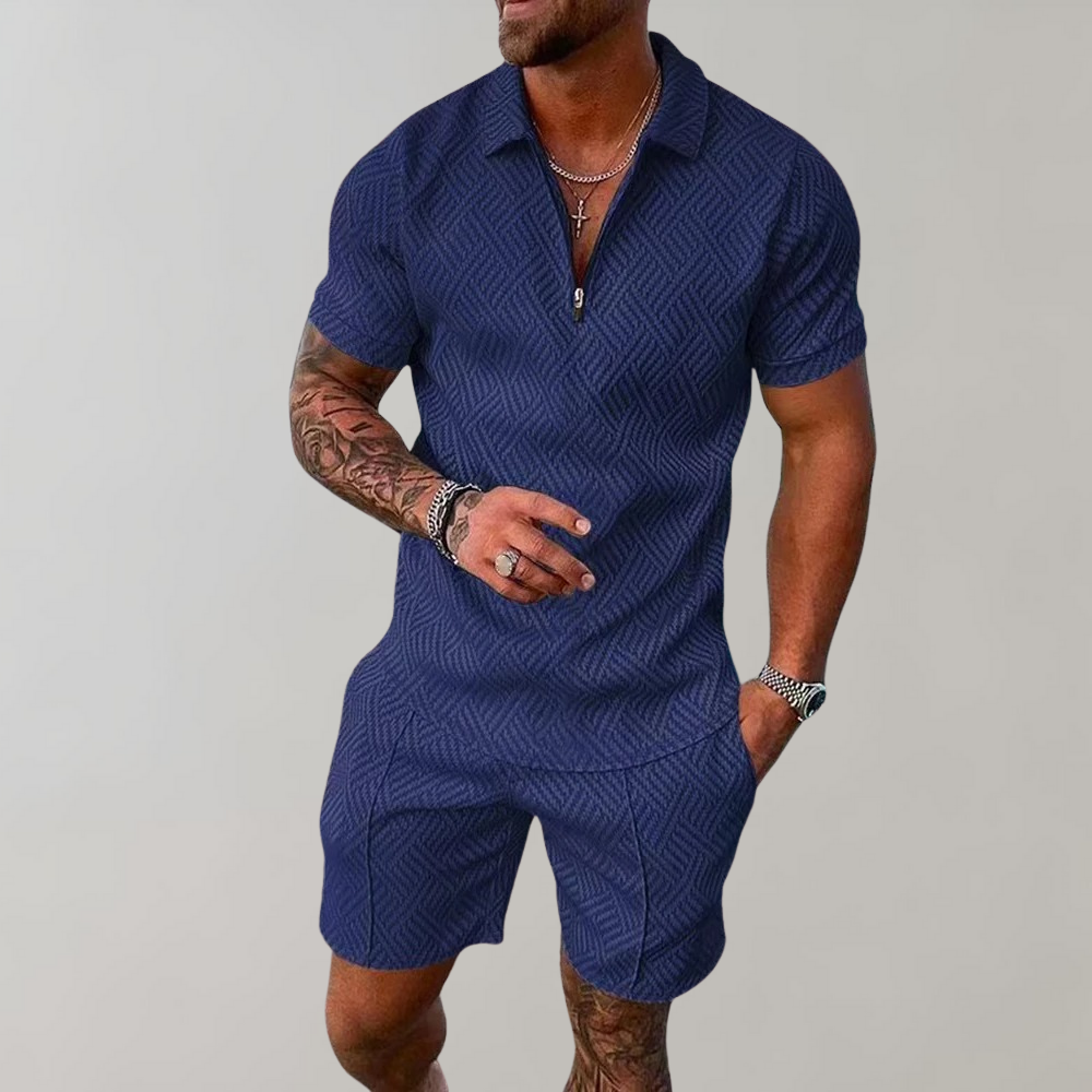 Shorts und Shirt Set | Kurzarm | Poloshirt | Zweiteiliges Set | Sommerkleidung für Männer