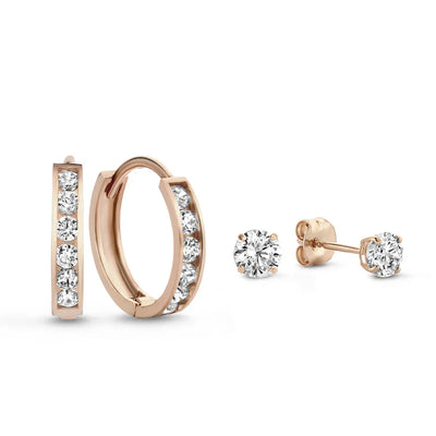 Klarissa® | Brillane Stein-Ohrringe Set Gold