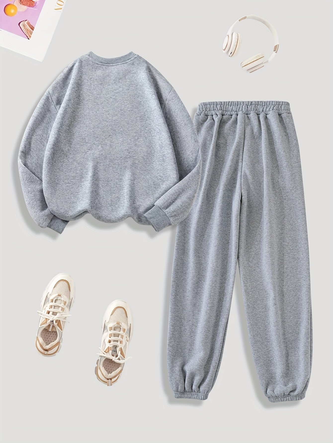 Kuschelig-warmes Damen-Loungewear-Set mit Plüschfutter für Herbst und Winter