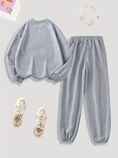 Kuschelig-warmes Damen-Loungewear-Set mit Plüschfutter für Herbst und Winter
