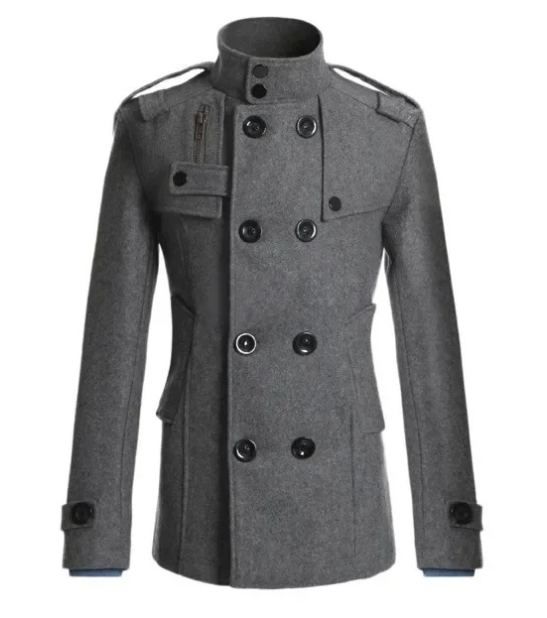 Herren Wintermantel - Eleganter Trenchcoat mit Stehkragen und Wärmeabdichtung