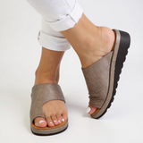 Karin | Damen Sommer Orthopädische Zehentrenner-Sandalen – Khaki