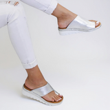 Karin | Damen Sommer Orthopädische Zehentrenner-Sandalen – Silber