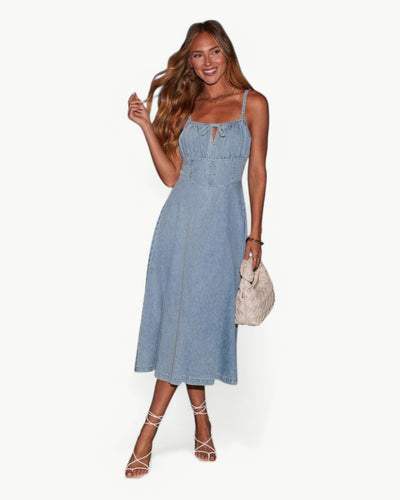 Ursa | Klassisches, Feminines Midi-Denim-Kleid