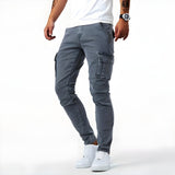 Tim | Herren Trendige Cargohose mit mehreren Taschen und schmaler Passform – Grau