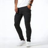 Tim | Herren Trendige Cargohose mit mehreren Taschen und schmaler Passform – Schwarz