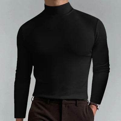Herren Slim-Fit Rollkragenpullover mit langen Ärmeln
