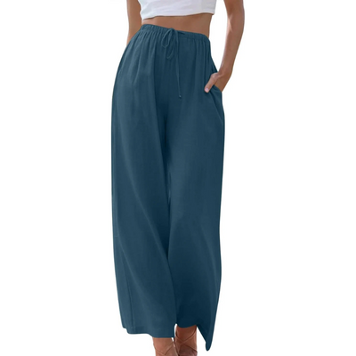 Elegante Damen Stoffhose aus Baumwolle und Leinen