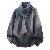 Clara | Eleganter Schal-Kragen Pullover Mit Kuscheliger Wärme – Grau