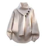 Clara | Eleganter Schal-Kragen Pullover Mit Kuscheliger Wärme – Beige