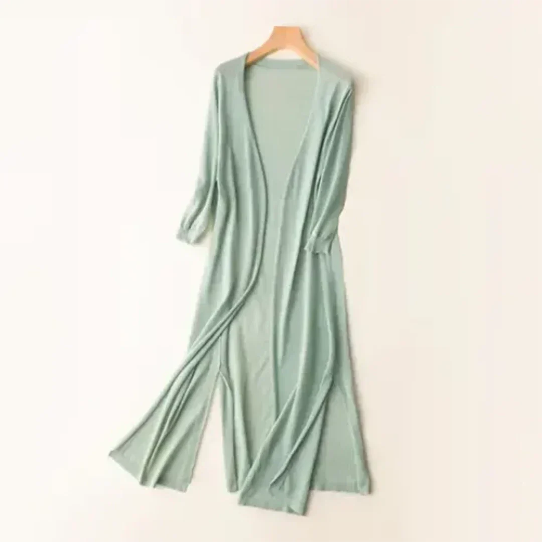 Damen Langer Leichter Eleganter Strickjacke | Langarm