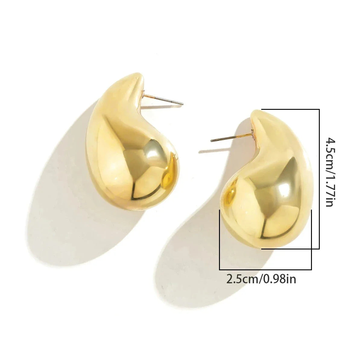 Goldene Wassertropfen-Ohrringe