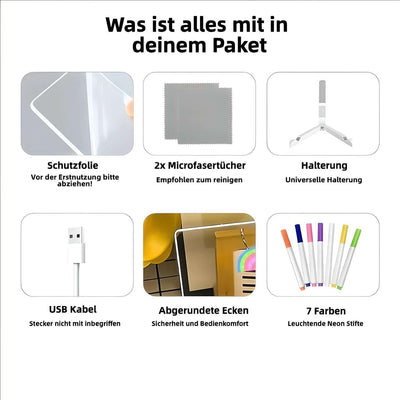 Stuart LED-Zeichentafel (inklusive 7 Leuchtstifte)