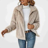 Emilia | Kuschelige Plüsch-Strickjacke Mit Eleganter Oversize-Passform – Beige