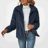 Emilia | Kuschelige Plüsch-Strickjacke Mit Eleganter Oversize-Passform – Marineblau