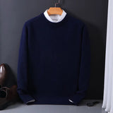 Philipp | Herren warmer Freizeitpullover mit langen Ärmeln – Marineblau