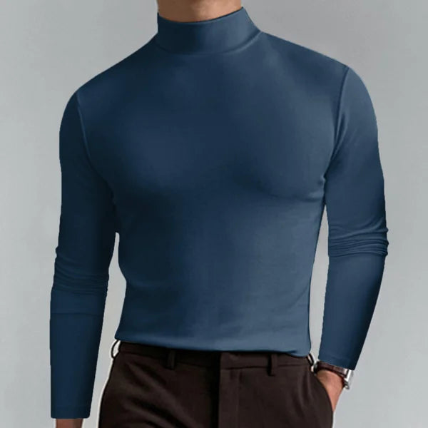 Herren Slim-Fit Rollkragenpullover mit langen Ärmeln