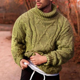 Andreas | Herren Dick gestrickter Rollkragenpullover für den Winter – Grün