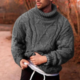 Andreas | Herren Dick gestrickter Rollkragenpullover für den Winter – Grau