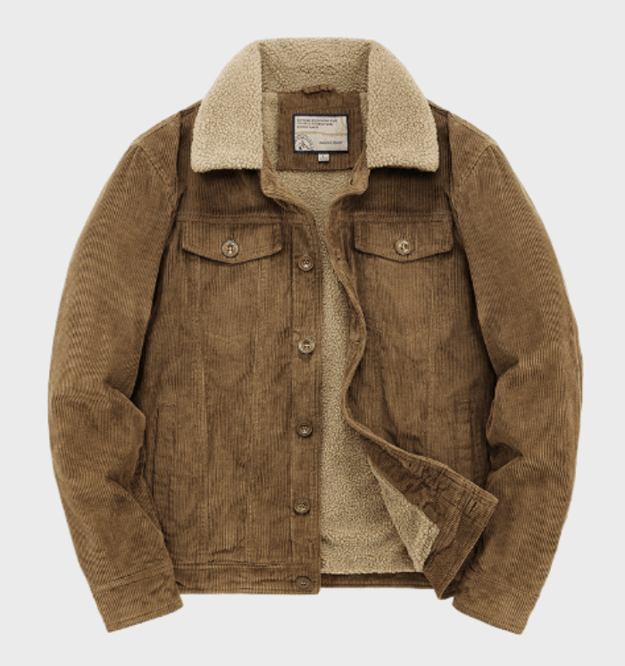Sherpa-gefütterte Cordjacke für Herren