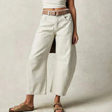 Jeans Damen | Barrel Leg & Lässig mit Vintage-Wash – Weiß