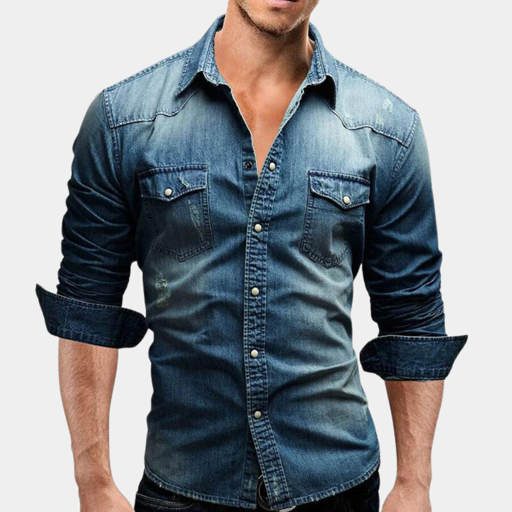 Jeanshemd - Slim Fit - Long Sleeve - Buttoned Up Shirt - Men's Shirts