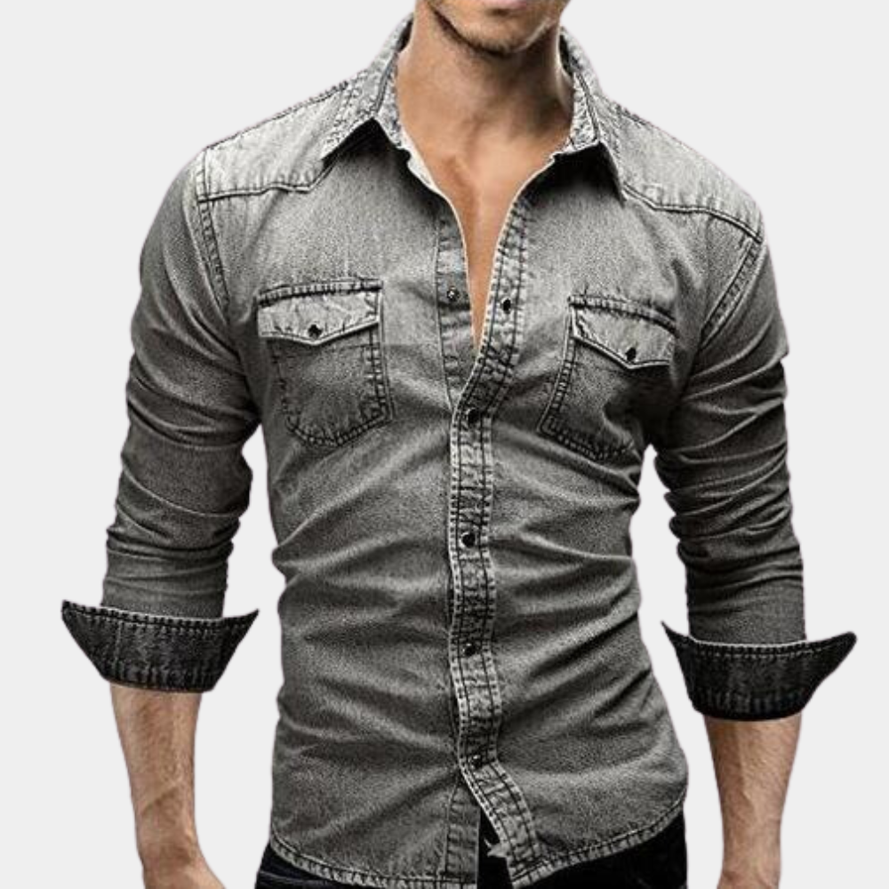 Jeanshemd - Slim Fit - Long Sleeve - Buttoned Up Shirt - Men's Shirts