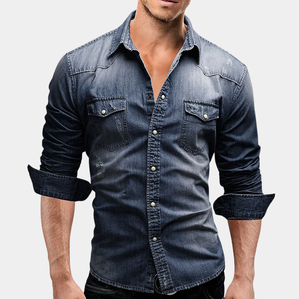 Jeanshemd - Slim Fit - Long Sleeve - Buttoned Up Shirt - Men's Shirts