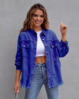 Jeansjacke Damen | Oversized Passform & Trendiger Used-Look – Marineblau