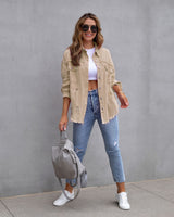 Jeansjacke Damen | Oversized Passform & Trendiger Used-Look – Khaki
