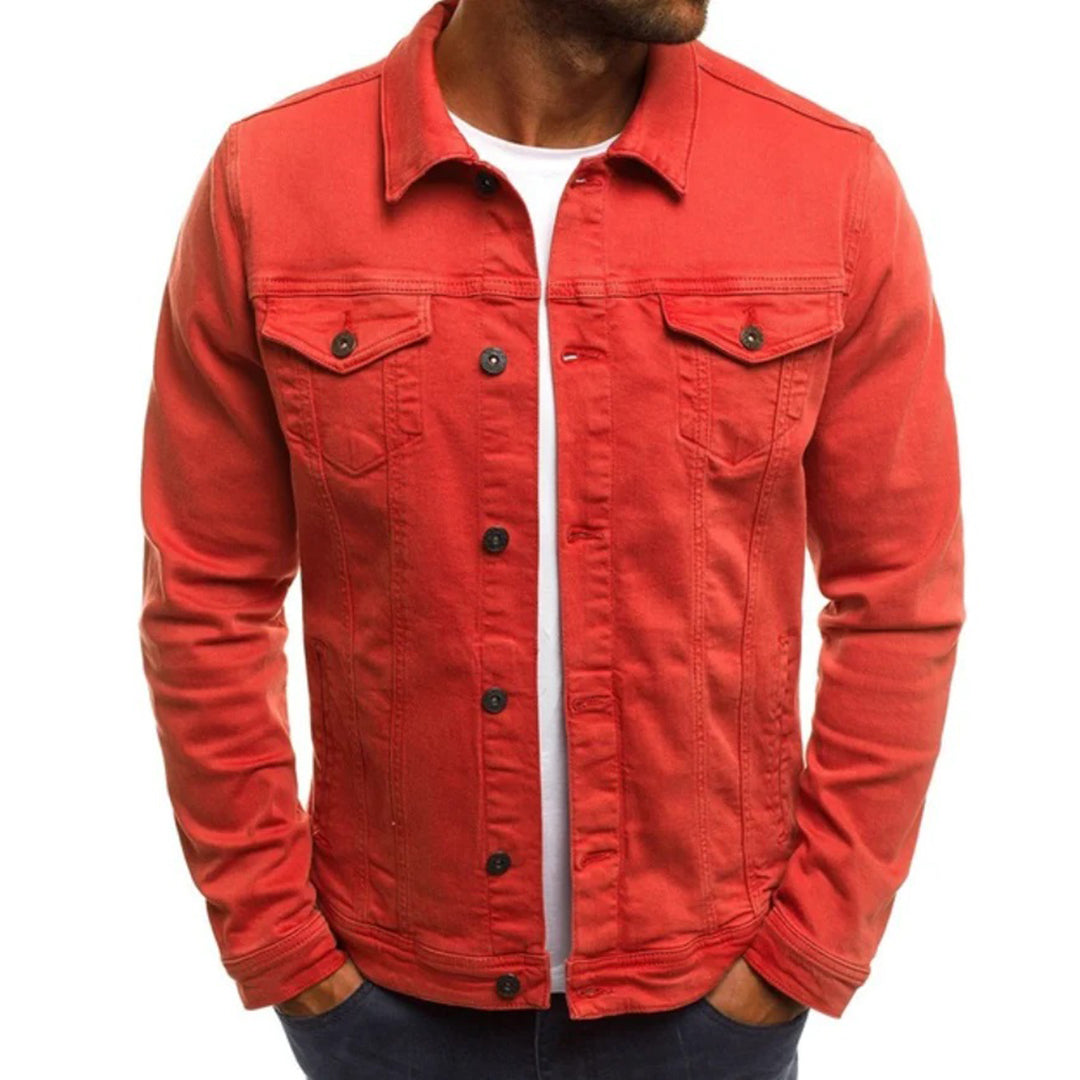 Jeansjacke – Knopfleiste – Schmaler Schnitt – Jeansjacke – Sommerjacke für Männer