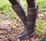 Amalia | Wasserdichte Kniehohe Lederstiefel Für Damen – Kaffee