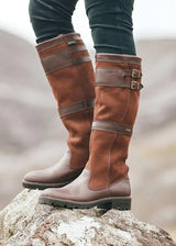 Amalia | Wasserdichte Kniehohe Lederstiefel Für Damen – Braun