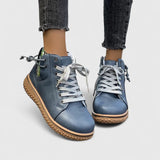 Lena | Orthopädische Winterstiefel Im Boho-Stil Für Damen – Blau