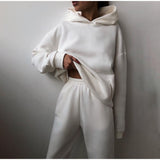 Jogginganzug Damen | 2-teiliges Set & Elastikbund-Komfort – Weiß