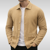 Lukas | Stilvoller Strickcardigan Herren – Goldener Sand