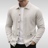 Lukas | Stilvoller Strickcardigan Herren – Steinweiß