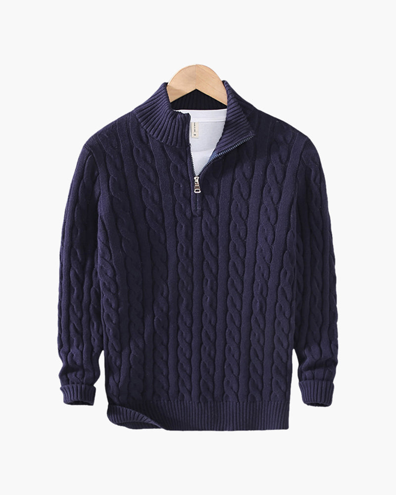 Herren Strickpullover Half-Zip Casual
