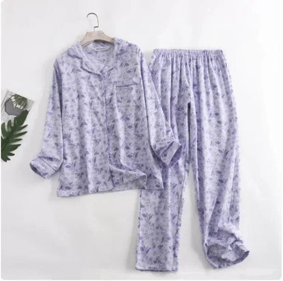 Bequemes Damen Pyjama-Set mit lebendigen Mustern | Zweiteiler