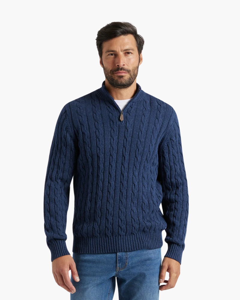 Herren Strickpullover Half-Zip Casual