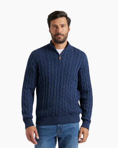 Herren Strickpullover Half-Zip Casual