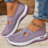 Lydia | Damen Slip-On Strick-Sneaker zum Gehen – Helllila