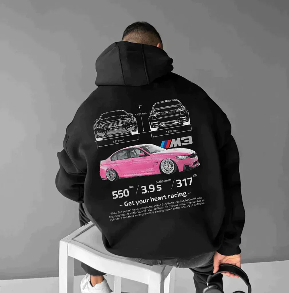 Kapuzenpullover | Auto-Print | Warm | Oversized-Kapuzenpullover | Herrenbekleidung