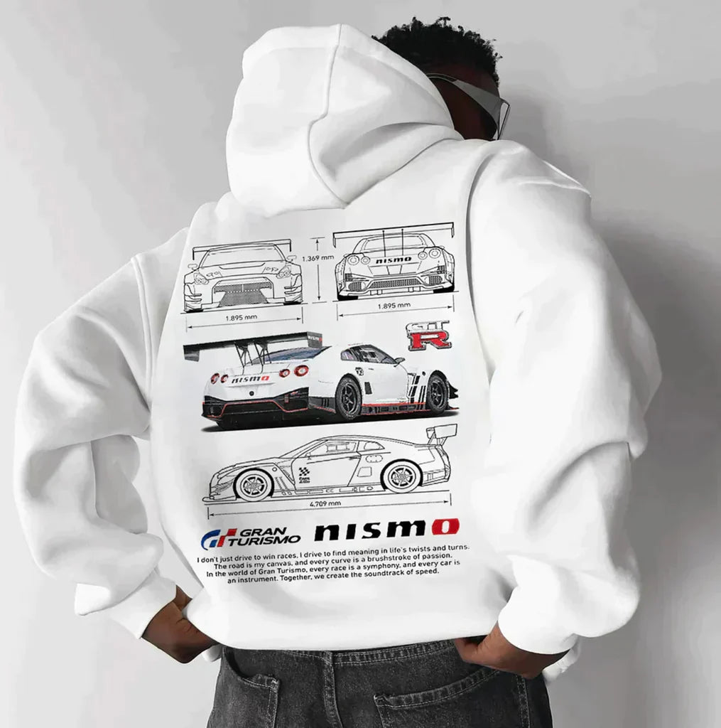 Kapuzenpullover | Auto-Print | Warm | Oversized-Kapuzenpullover | Herrenbekleidung